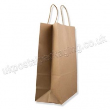 EzePack, Plain Manilla Kraft Carrier Bags 190 x 80 x 210mm