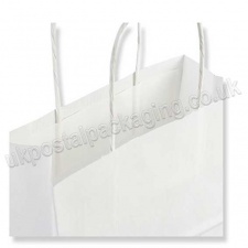 EzePack, Plain White Kraft Carrier Bags 320 x 140 x 420mm