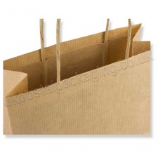 EzePack, Ribbed Manilla Kraft Carrier Bags 190 x 80 x 210mm