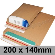 EzePack, Economy Rigid corrugated cardboard envelope, 200 x 140mm, E-Flute - Pack of 20
