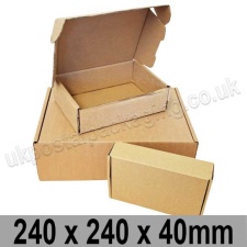 EzePack Brown 240 x 240 x 40mm Postal Box - per 10 boxes