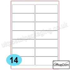 OfficeCom, Mutipurpose White Office Labels, 99.1 x 38.1mm, 100 sheets per pack