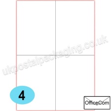 OfficeCom, Multipurpose White Office Labels, 105 x 149mm, 100 sheets per pack