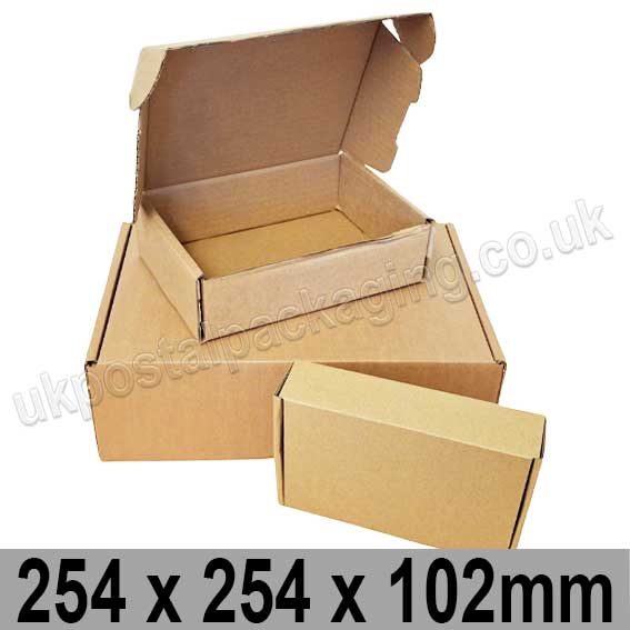 EzePack Brown 254 x 254 x 102mm Postal Box - per 10 boxes